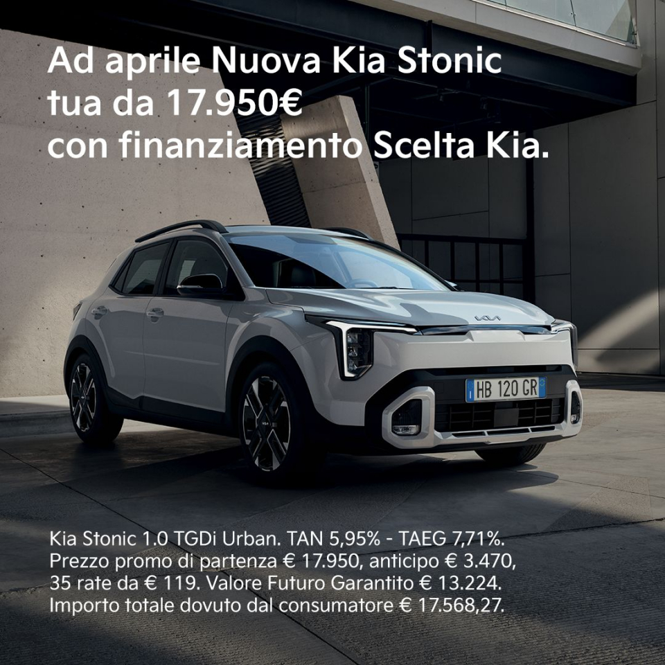 NUOVA KIA STONIC, TUA DA € 17.950 CON FINANZIAMENTO SCELTA KIA