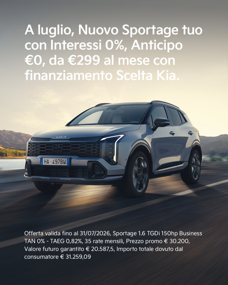 Nuovo Kia Sportage 1.6 T-Gdi 150hp Business, Anticipo zero, da 299€ al mese
