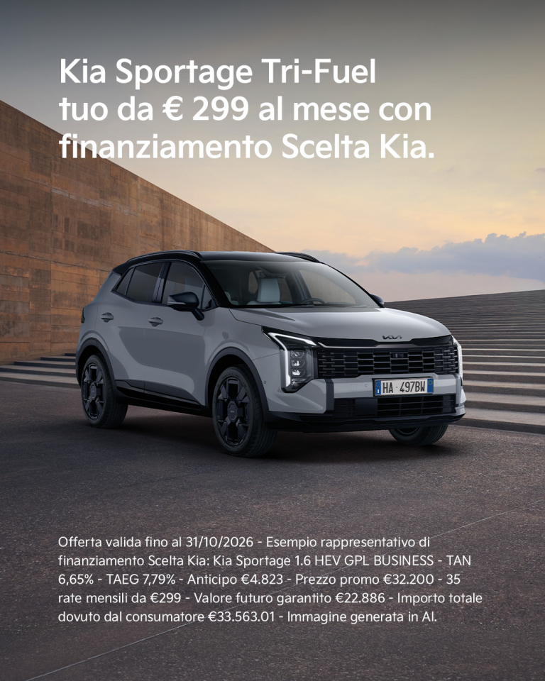 Sportage Tri-Fuel tuo da € 299 al mese