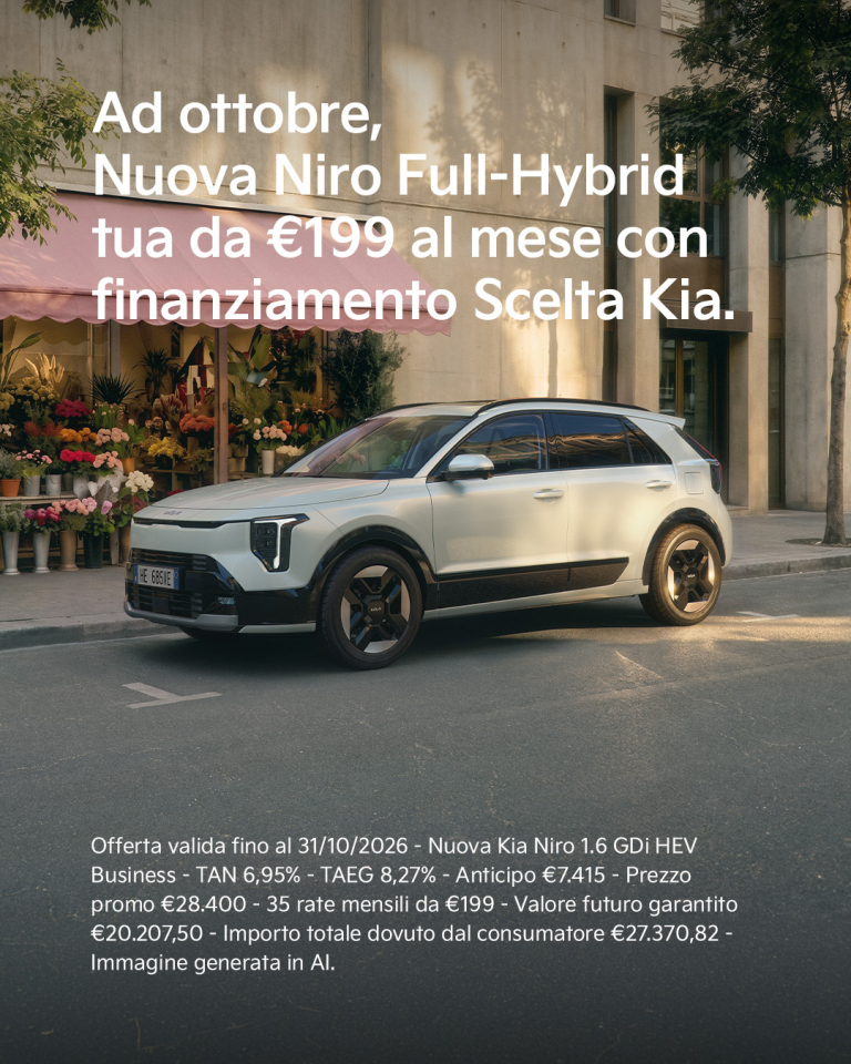 Nuova Niro Full-Hybrid tua da € 199 al mese