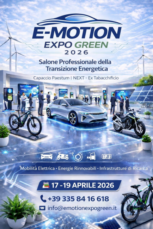 PDM PARTECIPATA A E-MOTION EXPO GREEN 2026 17/19 APRILE PAESTUM AREA EX TABACCHIFICIO